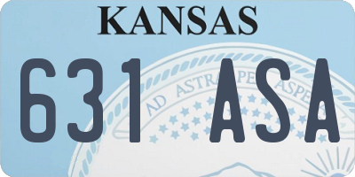 KS license plate 631ASA
