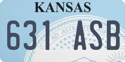 KS license plate 631ASB