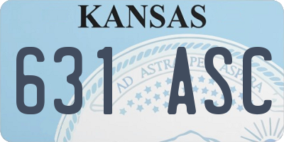 KS license plate 631ASC