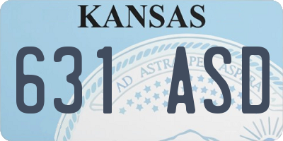KS license plate 631ASD