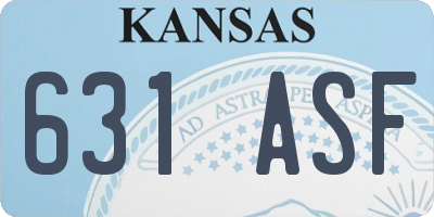 KS license plate 631ASF