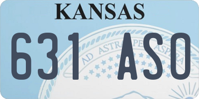 KS license plate 631ASO