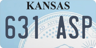 KS license plate 631ASP