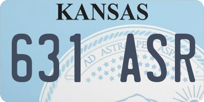 KS license plate 631ASR