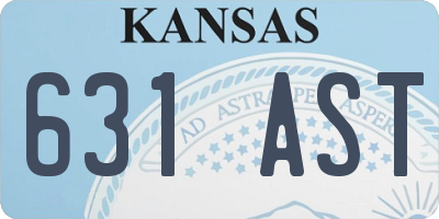 KS license plate 631AST