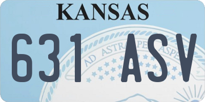 KS license plate 631ASV