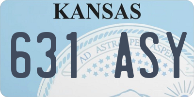 KS license plate 631ASY