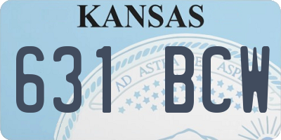 KS license plate 631BCW