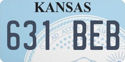 KS license plate 631BEB