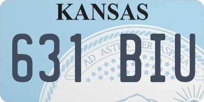 KS license plate 631BIU