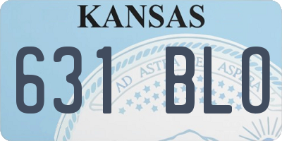 KS license plate 631BLO