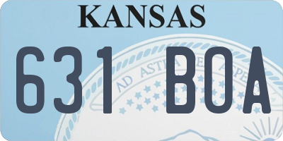 KS license plate 631BOA