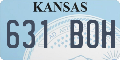 KS license plate 631BOH