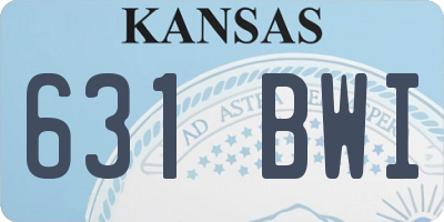 KS license plate 631BWI