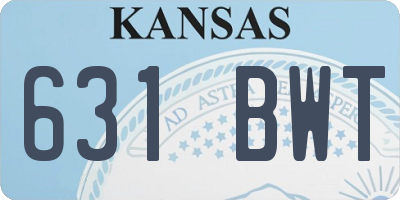 KS license plate 631BWT