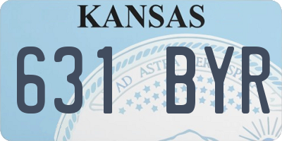 KS license plate 631BYR