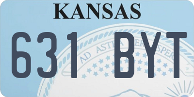 KS license plate 631BYT