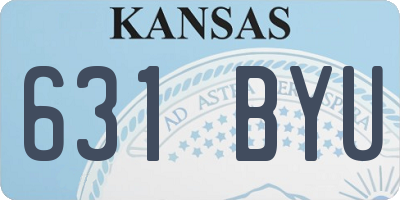 KS license plate 631BYU