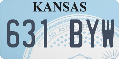 KS license plate 631BYW
