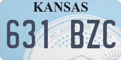 KS license plate 631BZC