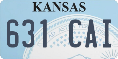 KS license plate 631CAI
