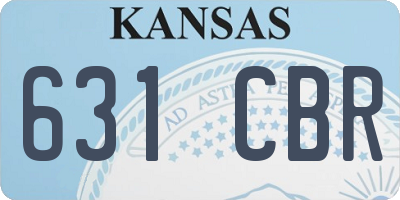 KS license plate 631CBR