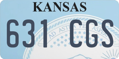 KS license plate 631CGS