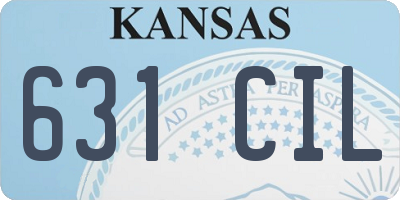 KS license plate 631CIL