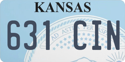 KS license plate 631CIN