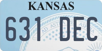 KS license plate 631DEC