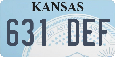 KS license plate 631DEF
