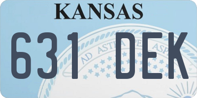 KS license plate 631DEK