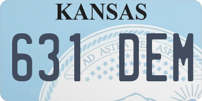 KS license plate 631DEM