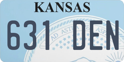 KS license plate 631DEN