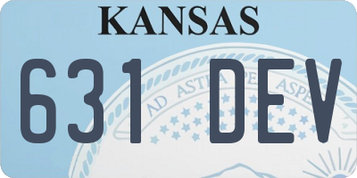 KS license plate 631DEV