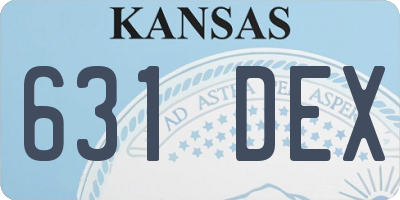 KS license plate 631DEX