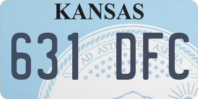 KS license plate 631DFC