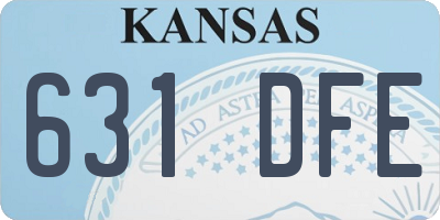 KS license plate 631DFE