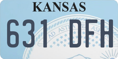 KS license plate 631DFH