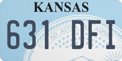 KS license plate 631DFI