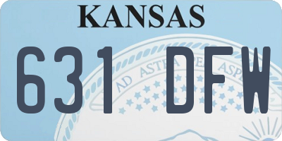 KS license plate 631DFW