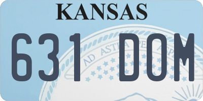 KS license plate 631DOM
