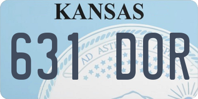 KS license plate 631DOR