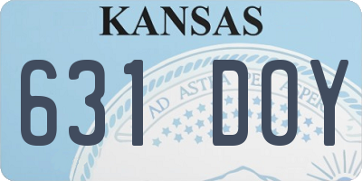 KS license plate 631DOY