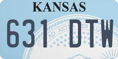KS license plate 631DTW