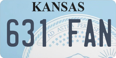 KS license plate 631FAN