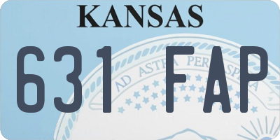 KS license plate 631FAP
