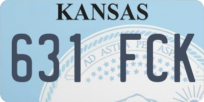 KS license plate 631FCK