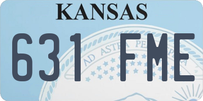KS license plate 631FME