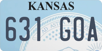 KS license plate 631GOA